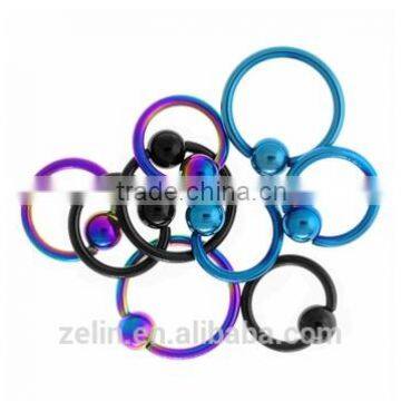 The Hot Sale Crystal Purple Titanium BCR Captive Ring Nose & Lip Rings photo-3