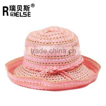 bulk lady hats for women paper straw hat with decoration