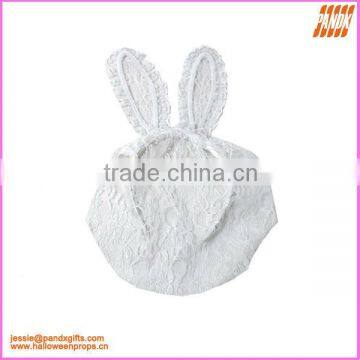 White lace rabit ear headband