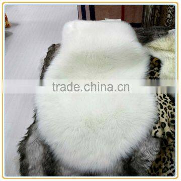 Sheepskin Rug One Pelt Ivory Natural Fur, Single, Approx. 2ft. x 3ft.
