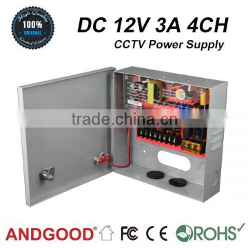 36 W 4 ch CCTV DC Power Supply with small metal box