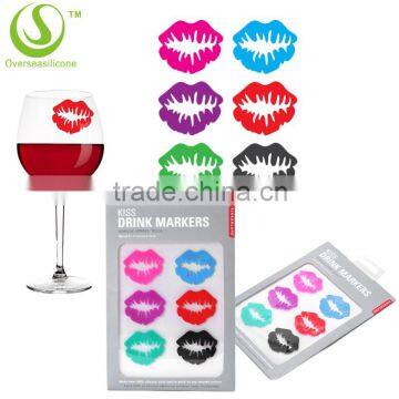 2016 Fabrications Silicone beer bottle Wine Glass Charms /Colorful Glass Drink Markers