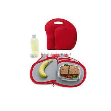 neoprene lunch box bags, lunch bag with side bottle pocket, built lunch bags