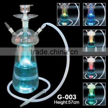 wholesale art shisha glass hookah with LED