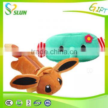 Gifts for children funny designs plush pencil bag animal head shapes cute plush pencil bag wholesale