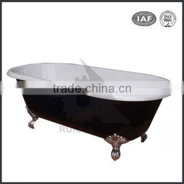 China best simple deep classical freestanding drop-in cast iron enamel bathtub