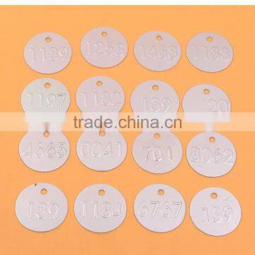 Small Round Lettering Embossed Aluminium Tags photo-2
