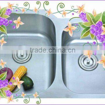 double bowl stainless steel kitchen sink