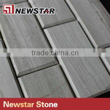 White Wooden Beveled Brick Mosaic photo-2