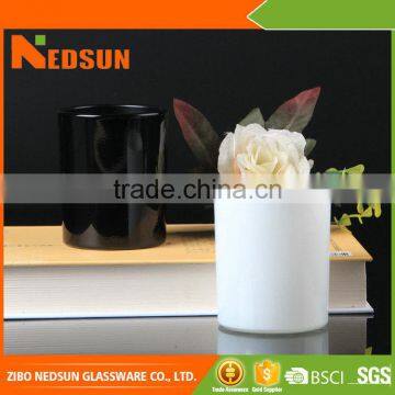 China Supplier low price Black and white high quality black glass candle jar