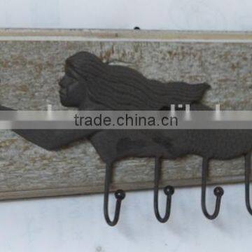 2016 Antique Wooden Wall Hook With Fish Hanger Decorative photo-2