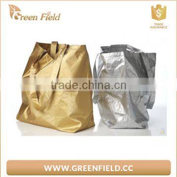 Waterproof paper shopping bag gold tyvek shopping bag