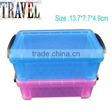 Custom logo promotional plastic stationery mini sotrage box with interlock lid