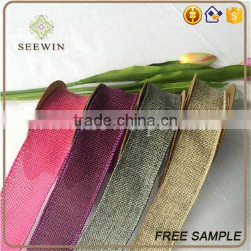 China Textile Wholesale flax linen fabric for Artificial Jute Ribbon