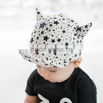 Baby Summer Hat Baby Sunbonnet Child Hat Five-pointed Star Horn Roll up Hem Baseball Cap photo-3