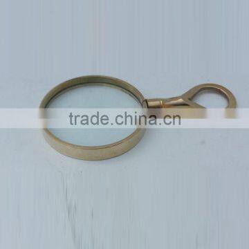 gold plated metal antique magnifing glass