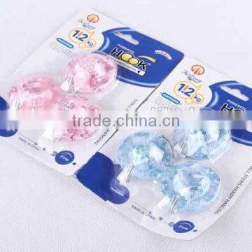 3PC powerful sticking fabric hook with sequins/plastic hook