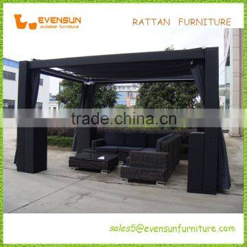 Large Square Garden Rattan Pavilion Gazebo Tent photo-2