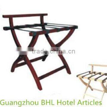 Folding white wood luggage rack for hotel bedroom