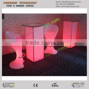 Fancy Luminous Led Acrylic Cocktail Table and Chair for Sale photo-3