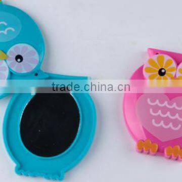 Plastic animal shaped panda Owl-shaped folding sided mirror pocket mirror