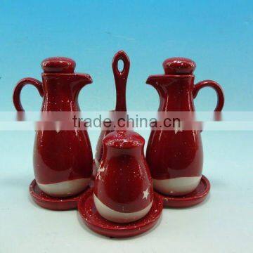 HANDPAINTING CERAMIC RED SPICE SETS