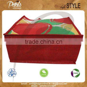 PP Laminated Jute Tote Bag With Web Handle & With Hanging Zip Pocket photo-5