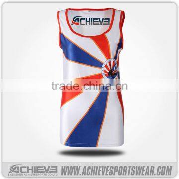 Dye sublimated netball uniform bodysuit cheap