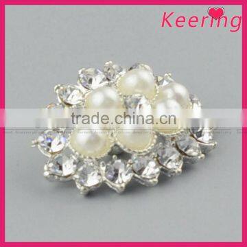 Decorative Vogue Excellent Metal Rhinestone and Pearl Button for Garments WBK-1490 photo-2