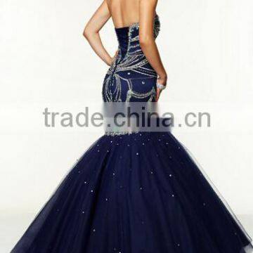 Luxurious Beaded New Designer Low Cut Back Trumpet/mermaid Winter Ball Dresses photo-2