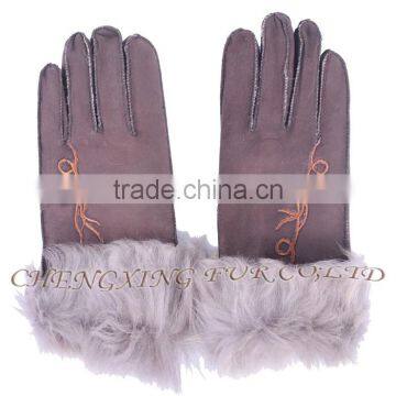 CX-A-59E Women Classic Elegant Genuine Leather Sheep Fur Gloves