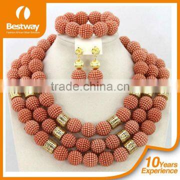 2015 New Arrival Africa Beads Jewelry Sets Including Necklace,bracelet,ring,earings Wholesales African Coral Beads Jewelry Set photo-2