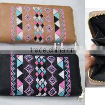 2017 Lady new pu leather stitching geometrical hot wallet