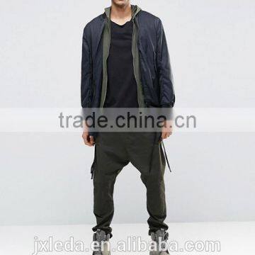 Hip Hop Style Super Longline Curved Hem 100% Cotton Breathable Men Black T-shirt Wholesale photo-4