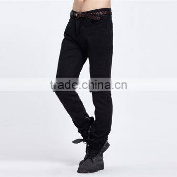 Fashion new men's brand men's jeans black jeans hole personality male personality pants