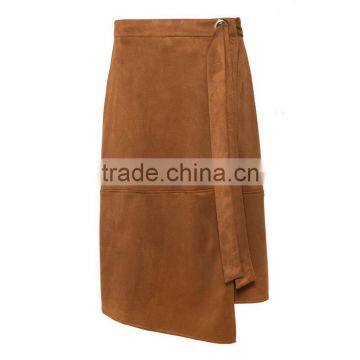 Wholesale Latest Lady Tie Waist Midi Pencil Skirt Asymmetric Wrap Front Skirt photo-2