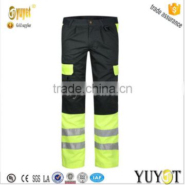 Hi- Vis two tone taped 100%polyester anti shrink workwear trouser