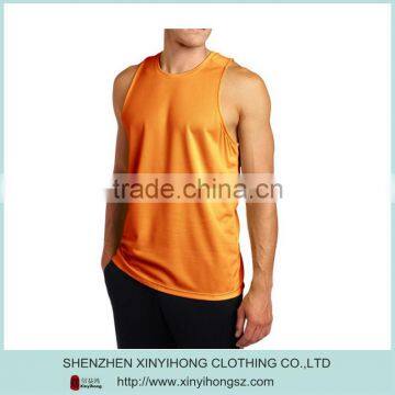 wholesale 100% polyester mesh anti-pilling fabric mens tank top with your design