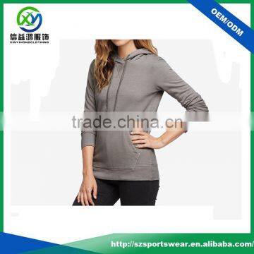 OEM Design High Quality Womens Grey Color Hoody Sweater Gym Hoodie With Your Own Logo photo-3