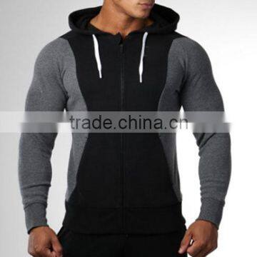 Custom Your Own Design Full Zip Hoodie Mens Contrast Stitching Hoodie Gym Wear Hoodie Men