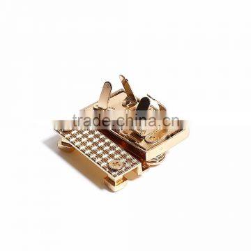 Zinc Based Alloy Purse Twist Turn Lock Gold Plated 36mm(1 3/8") x 35mm(1 3/8"), 1 Set photo-2