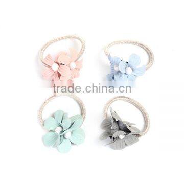 Fabric Hair Ties Flower Light Pink photo-3
