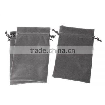 Velvet Jewelry Bags Drawstring Rectangle Taupe 15cm X10cm photo-3