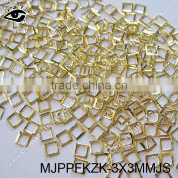 Nail Studs 3x3mm Gold Square Hole Nailhead For Nai Art photo-2