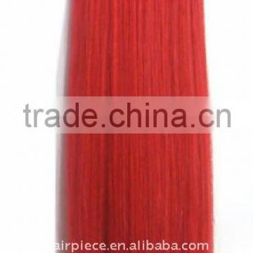 Red remy straight human hair weft/hair weaves extensions