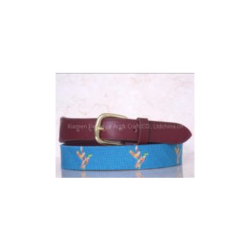 Fashionable Leather Belt Customized Needlepoint Belt