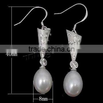 2015 fashion silver pearl earring