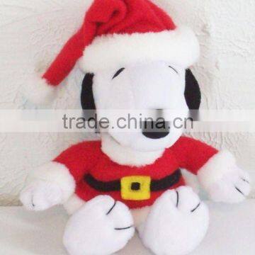 santa snoopy christmas plush doll stuffed dog xmas red clothes