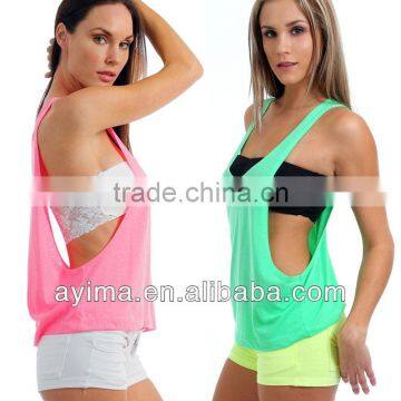 hot selling womens juniors sexy drape tank top wholesale plain t shirts with open side