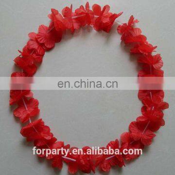 PAS-0745 Red hawaii flower necklace